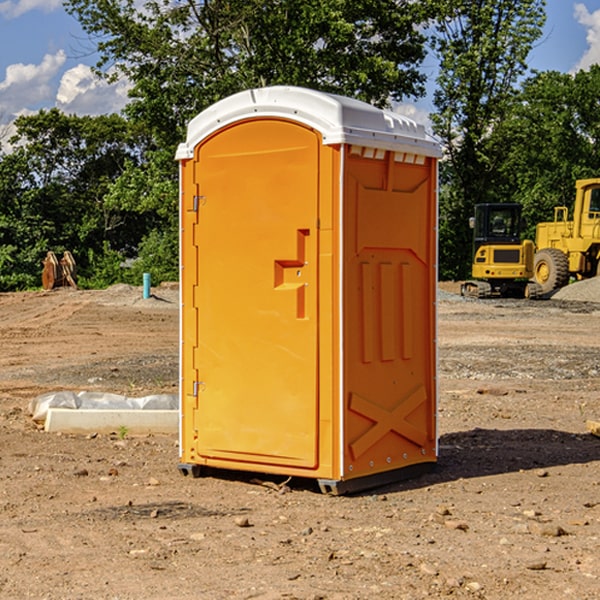 how often are the porta potties cleaned and serviced during a rental period in Deputy IN